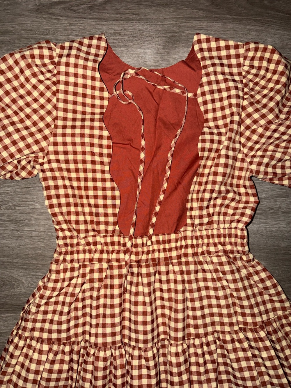 NWOT En Saison Juni Round Neck Bubble sleeve Midi Dress - Picture 9 of 13